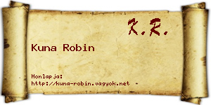 Kuna Robin névjegykártya